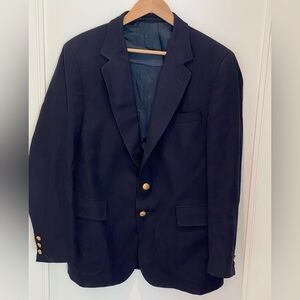 Christopher Hayes Mens 42R Sport Coat Blazer Jacket Navy Blue Wool Half Lined